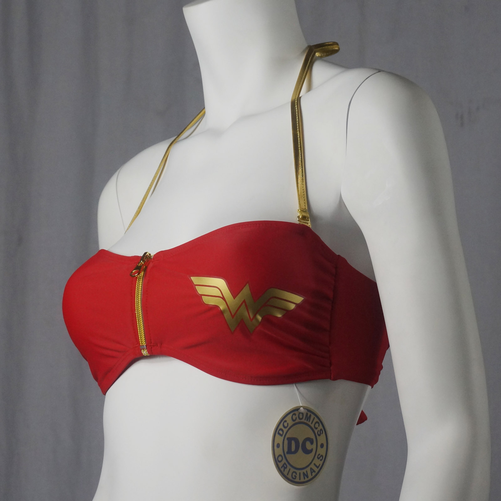 DC COMICS Wonder Woman Zipper Bandeau Low Rise Juniors Bikini Swimwear S-XL NEW | eBay
